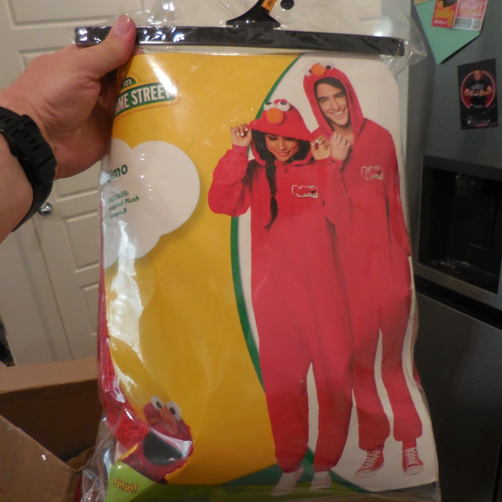 Sesame Street Elmo Plush Jumpsuit Costume Spirit Halloween Red S/M